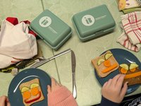 Brotdosen und gesunde Frühstücksteller an der Grundschule Zielitz